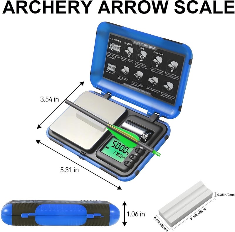 AHOSOUTLY Archery Scale Arrow Scale Dual Unit and HD Display LCD Digital Pocket Arrows Scale,200g x 0.01g Grain Scale Digital Mini Scale(Battery Included) - Image 4